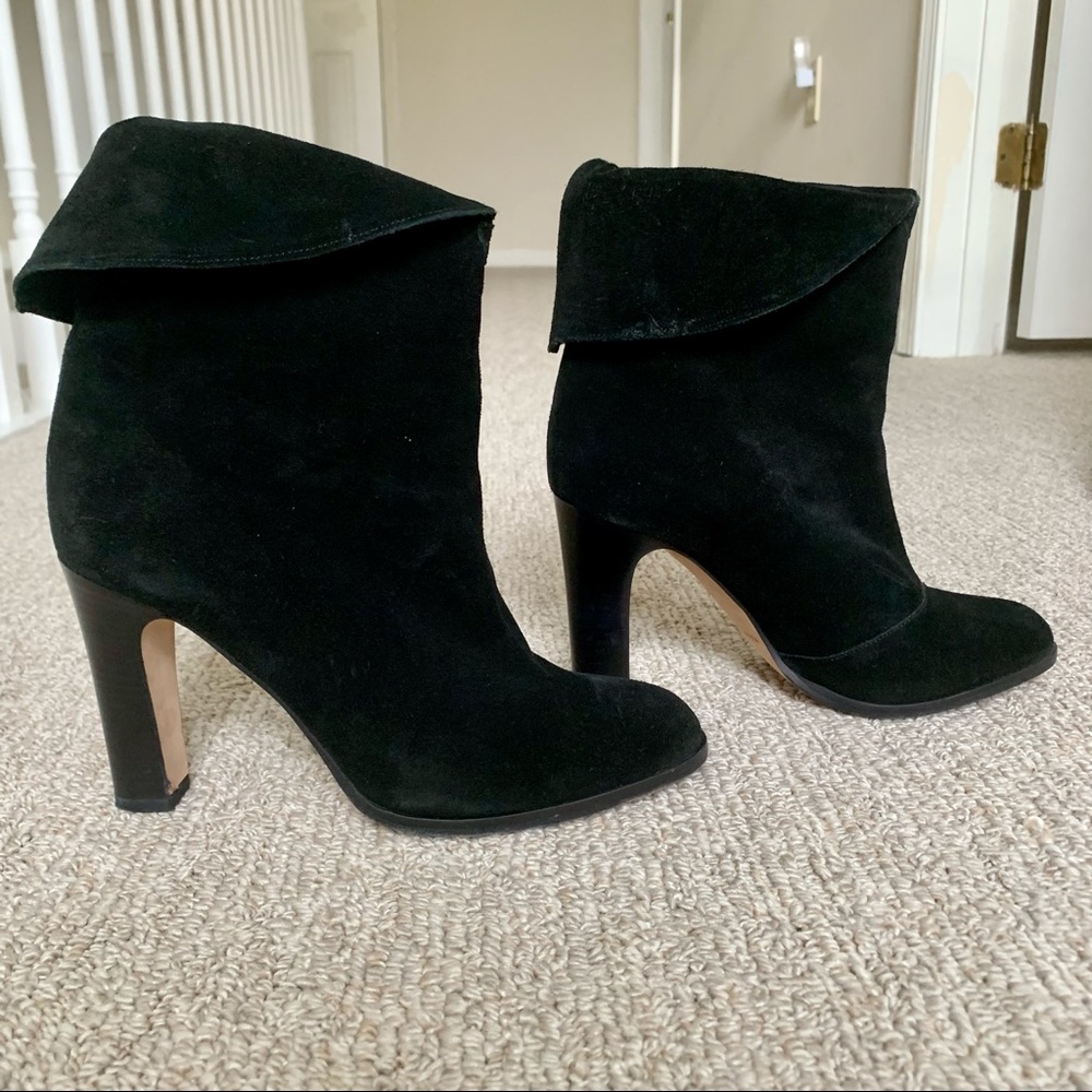 Black suede booties